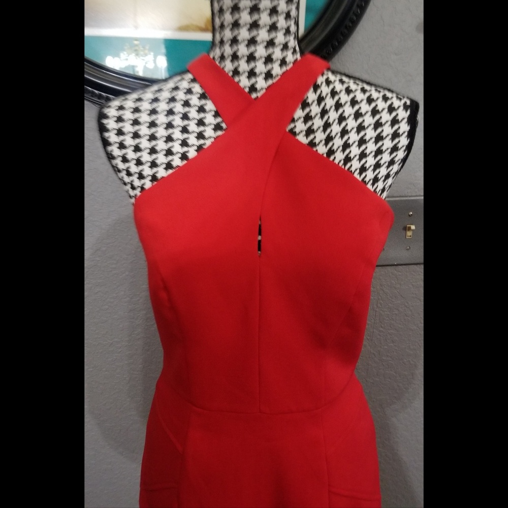 Anthro Elegant Red Dress - Picture 3 of 8